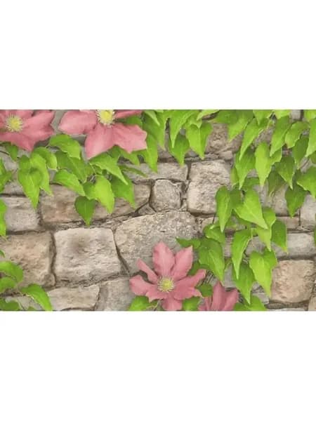 Обои бумажные, моющиеся, полуметровые, 0,53*10м, Клематис 4