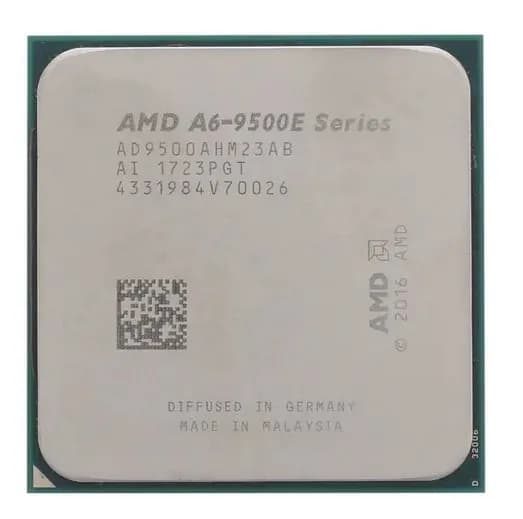 Процессор AMD A6-9500E (AD9500AHM23AB) OEM - AM4, 4 х 3 ГГц, L2 - 1 МБ, L3 - нет, 2хDDR4-2400 МГц, AMD Radeon R5, TDP 35 Вт