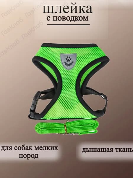 Шлейка для собак мелких и средних пород с поводком