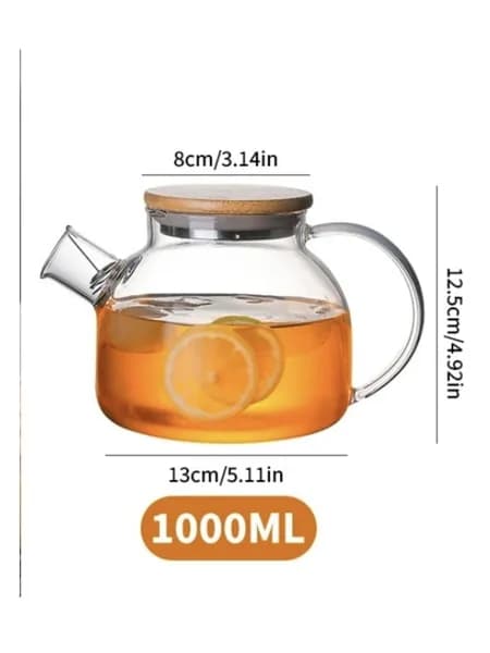 Электрический чайник Чайник TEA POT 61TERMO 1 л, стекло, бежевый