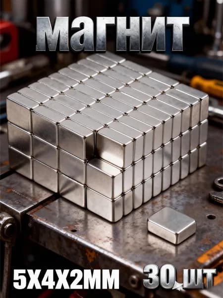 Квадратный магнит для инструментов , 5x4x2мм, 30 шт.