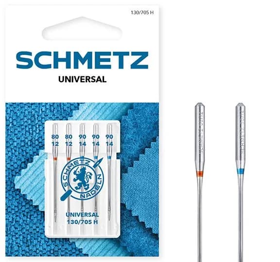 Иглы Schmetz универсальные № 80-90 5 шт. 130/705H №80 (2шт), №90 (3шт)