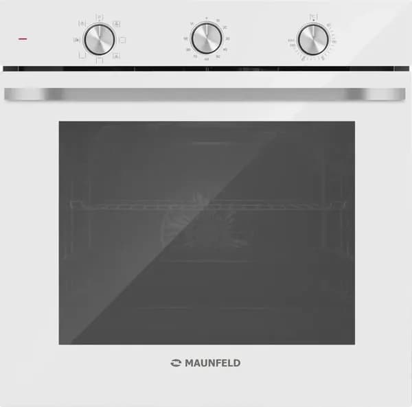 Духовой шкаф электрический MAUNFELD, 78 л, дверца с 3 стеклами, цвет белый, (КА-00026733)