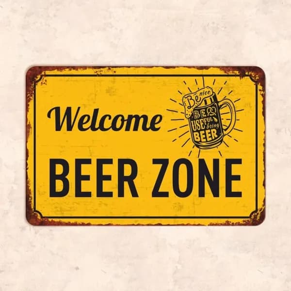 Табличка "Welcome beer zone", 30х20 см, Уф-печать