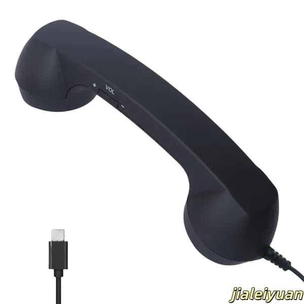 Ретро-телефонная трубка с USB-C, чёрная