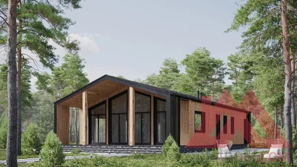 Архитектурное решение каркасного дома "Мерлен", 8,5*14,5 м, 87 м.кв.