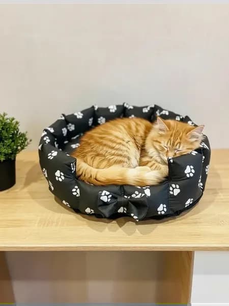 Лежанка для кошек и средних пород собак 50*50*16. Черная