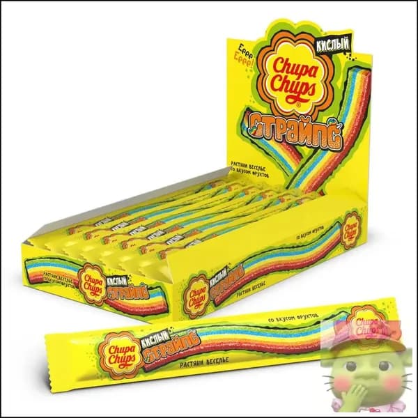 Эксклюзивный мармелад Chupa Chups Страйпс, 12 штук по 10,5 г