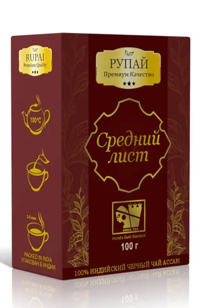 РУПАЙ Чай черный среднелистовой Long Leaf With Tips, с типсами, 100 г