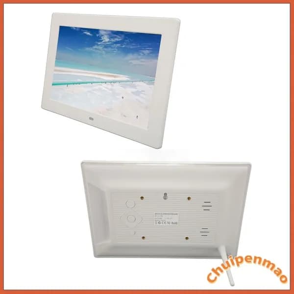 10 Inch Digital Photo Frame, Высококачественный IPS экран, для домашнего использования и подарков Белый британский стандарт