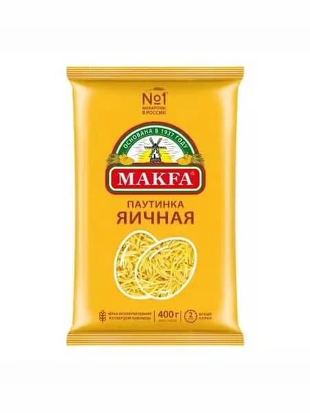Макаронные изделия Makfa Вермишель Паутинка Яичная 400 г