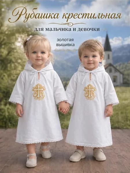 Рубашка крестильная теплая для малышей