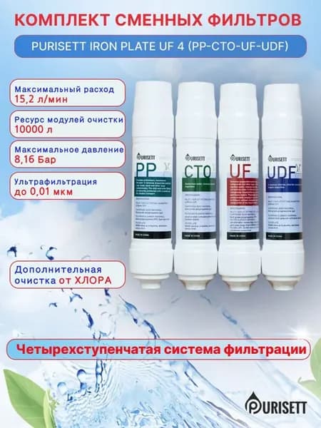 Комплект сменных фильтров для очистки воды под мойку