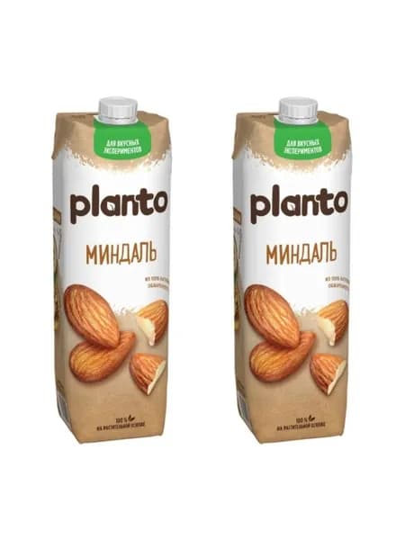 Planto Напиток растительный миндальный 1,2%, 1л, 2 шт