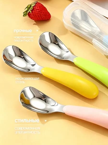 Симпатичная детская суповая ложка из нержавеющей стали, бытовая ложка для кормления
