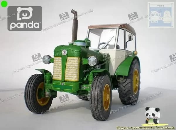 1:32, чешский Zetor 50, бумажная модель трактора, сельскохозяйственная техника, бумага ручной резки