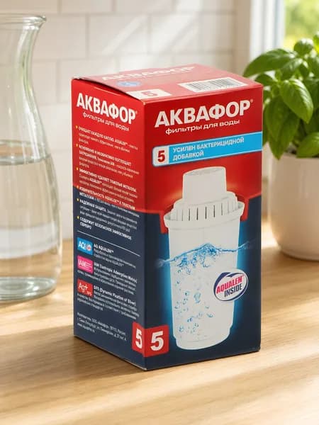 Картридж для фильтра-кувшина Аквафор, В5, усиленный бактерицидной добавкой