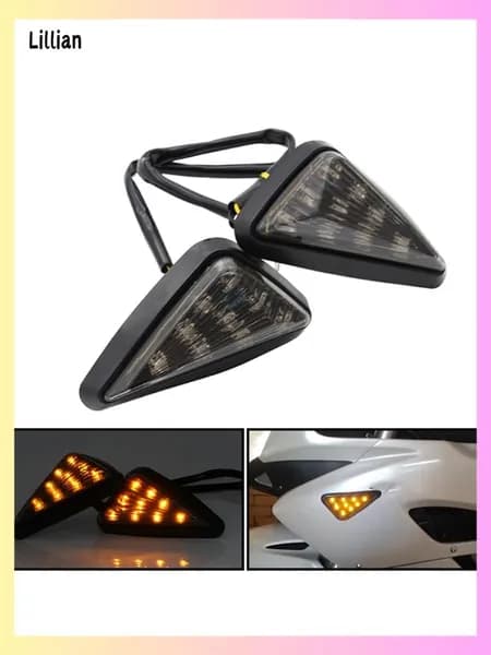 Треугольные LED указатели поворота для мотоцикла 12V, комплект 2 шт. / для Suzuki, Honda, Yamaha