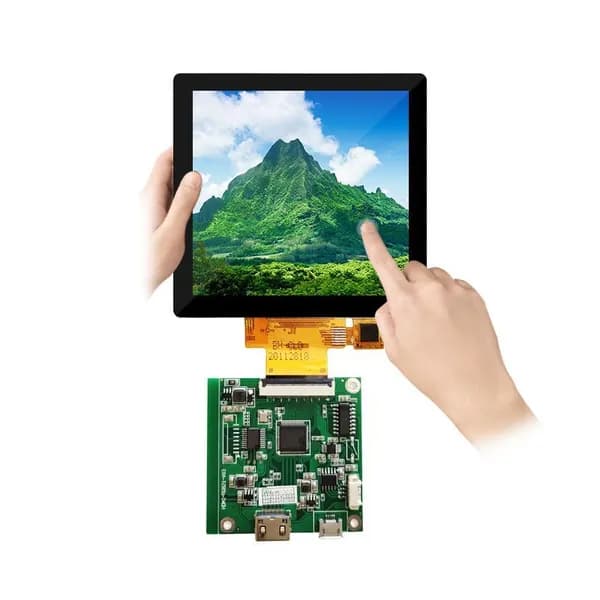Wisecoco 4" Монитор 4" квадратный  TFT LCD 480×480, сенсорный экран, SPI RGB 40pin ST7701S для умного дома (1), TFT, 60 Гц, светло-серый