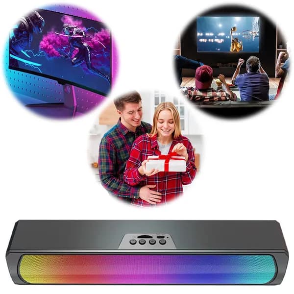 Беспроводные Bluetooth-колонки Q4R с RGB-подсветкой и глубоким басом