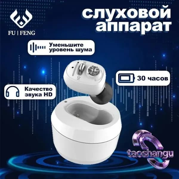 Цифровой слуховой аппарат внутриушной с зарядным устройством для пожилых людей и взрослых