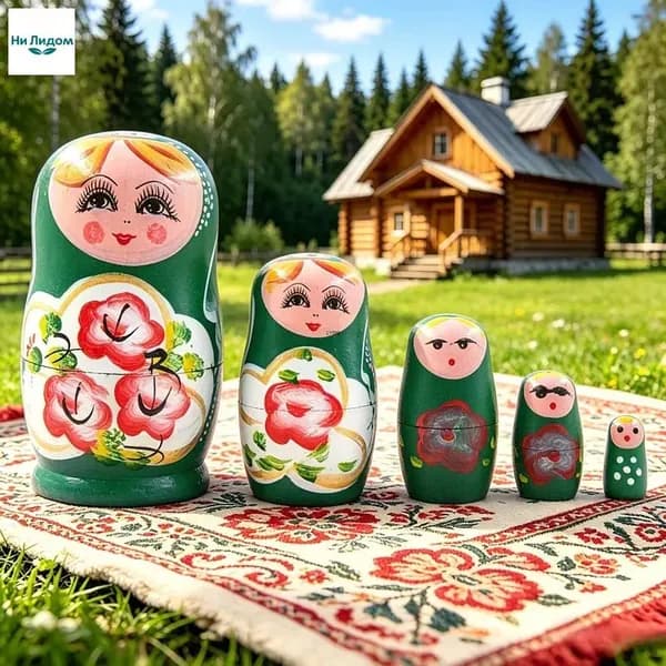 Матрешка из дерева 5 уровней, ручная роспись, народный стиль, игрушка для детей, сувенир