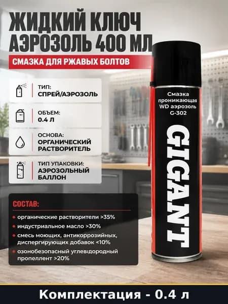 Жидкий ключ аэрозоль 400 мл смазка для ржавых болтов