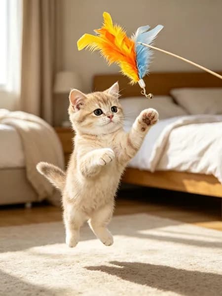 Насадка с перьями и колокольчиком для кошачьей удочки