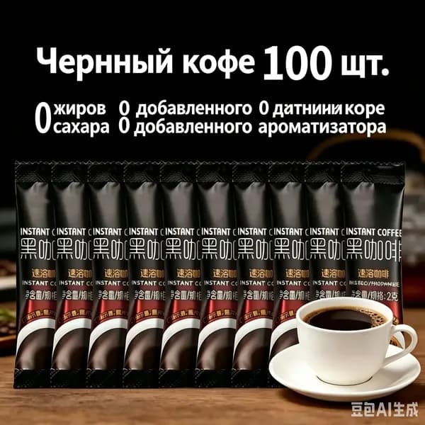 Kофе подарочный растворимый,не содержит сахара и жира, помогает освежить разум и сжечь жир, подходит для занятий фитнесом и физическими упражнениями, 100 упаковок.