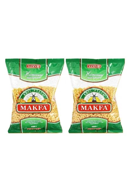 Макароны Макфа Ригатоны Рожки Гладкие, 2шт по 400гр
