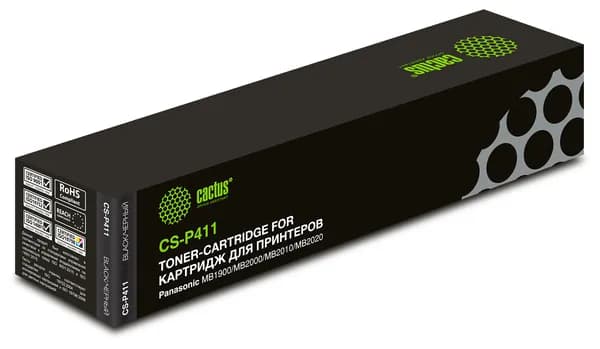 Картридж Cactus CS-P411 FAT411A7 черный, для PANASONIC MB1900/MB2000/MB2010/MB2020/MB2025/MB2030, ресурс до 2000 страниц