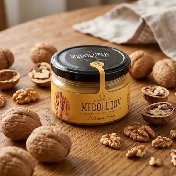 Медовое суфле с Грецким Орехом "Medolubov" 250мл