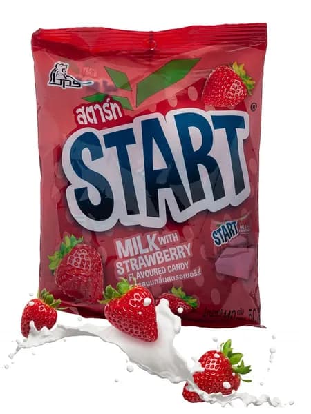 Конфета Boonprasert "Start" Milk&Strawberry со вкусом молока и клубники, 140 гр