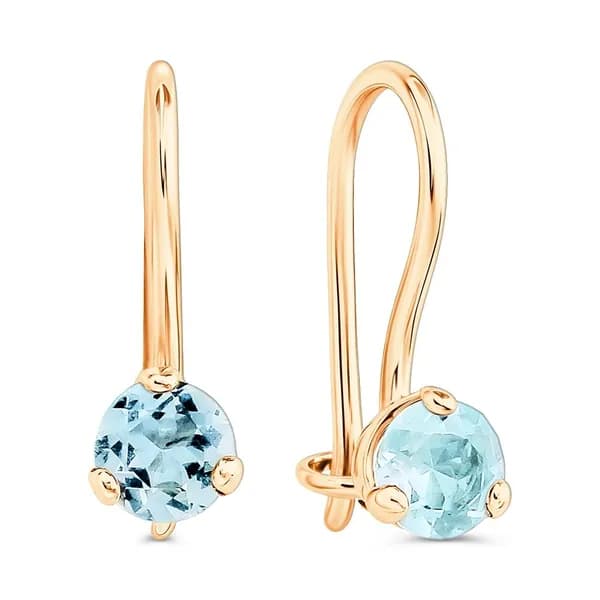 Серьги женские с топазами из красного золота 585 пробы 585GOLD