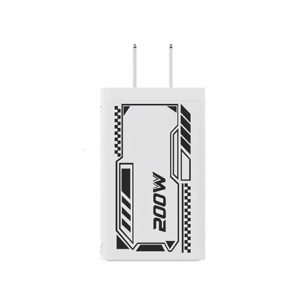 Интеллектуальное 200W устройство с 4 портами, двойной тип CREATE USB, безопасная зарядка для телефонов и планшетов, Белый - Штепсельная Вилка США
