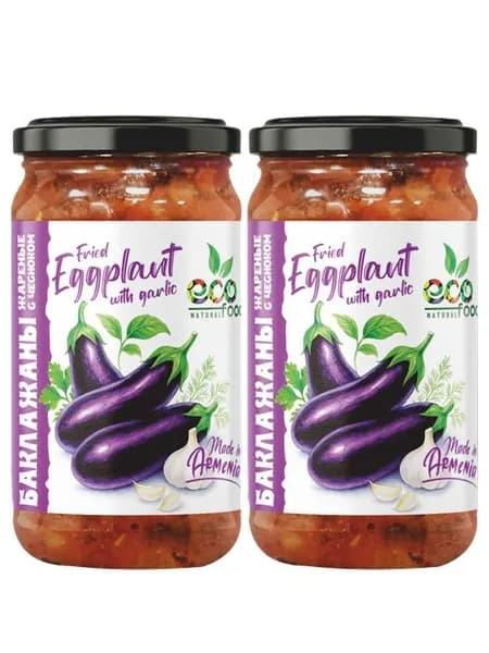 Баклажаны жареные с чесноком EcoFood 350г х 2шт