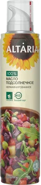 Масло подсолнечное Altaria нерафинированное, 250мл