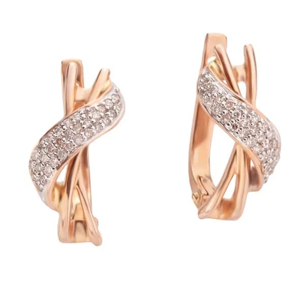 Серьги женские с бриллиантами из красного золота 585 пробы 585GOLD