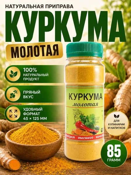 Куркума молотая натуральная, 85 гр