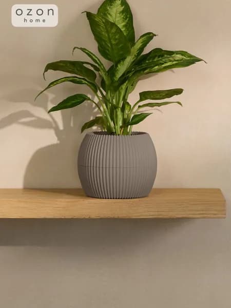 Кашпо Ozon home Французcкий серый, Диаметр 11,5 см, Объем 0,35 л