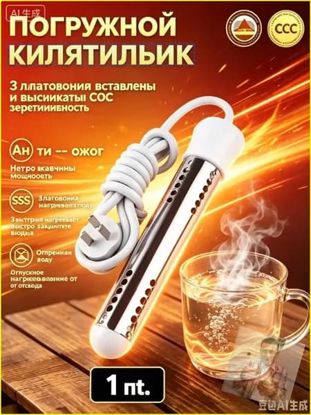 кипятильник погружной электрический 2000вт,кипятильник электрический погружной большой/белое