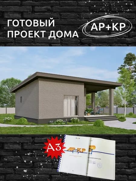 Проект Rg6391 - Баня с террасой и облицовкой кирпичом (30 м2, 8м x10м)
