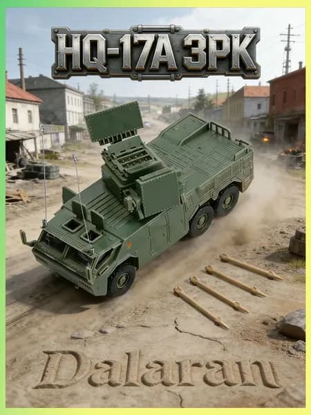 HQ-17A Колёсный ЗРК сборная модель танка 1/72 без клея, Dalaran (на базе 9K330 Тор-М1/Тор-М2КМКНР классика