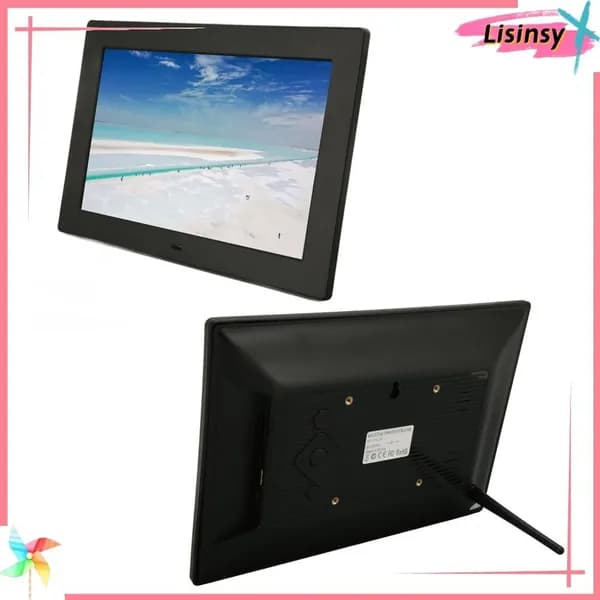 10 Inch Digital Photo Frame, Яркие цвета и высокая четкость изображения, для семейных мероприятий и просмотра Черный британский стандарт