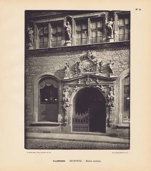 Германия. Город Брауншвейг. Старый дом 3. Антикварная фототипия. Берлин, 1896 г.
