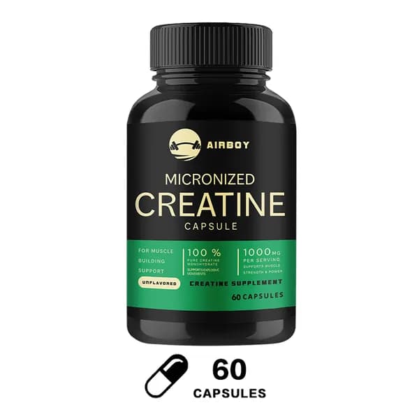 Капсулы Airboy Micronized Creatine разработаны для поддержки роста мышечной массы, увеличения силы, улучшения спортивных результатов и ускорения восстановления мышц.
