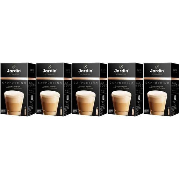 Кофейный напиток Jardin Cappuccino 3 в 1 растворимый 18 г х 8 шт, набор: 5 штук