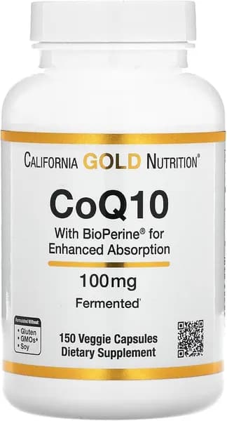 CoQ10 от California Gold Nutrition - проверенный USP ферментированный коэнзим Q10