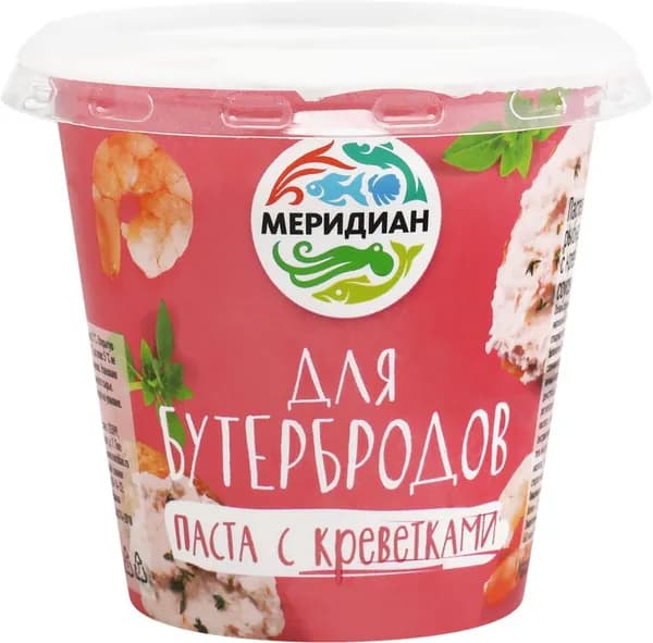Паста для бутербродов МЕРИДИАН с креветками в сливочном соусе, 140г4 шт.