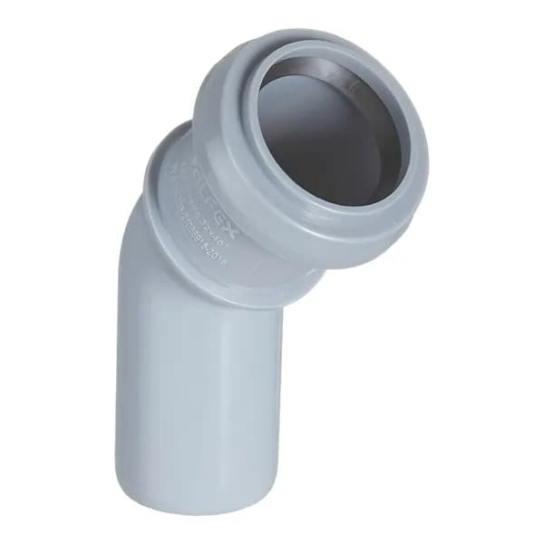 Отвод Valfex d32 мм 45 пластиковый для внутренней канализации, (1 шт)